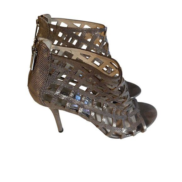 Michael Michael Kors silver gladiator leather heels size 9M - Picture 3 of 6